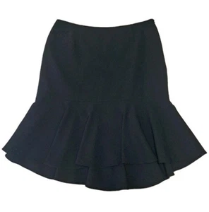 Alberto Makali Midi Skirt Size 10 Black 90s Goth Flare Stretch Womens - Picture 1 of 6