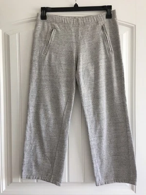 TORY BURCH GRAY COTTON CROP SWEATPANTS SIZE S - Image 1 of 4