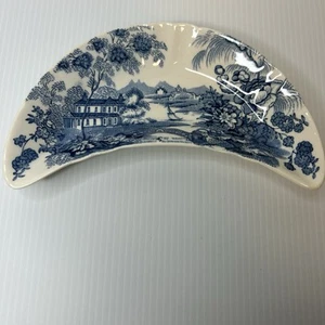 Royal Crownford Tonquin Bone Crescent Plate Ironstone Grandmillennial Style - Picture 1 of 7