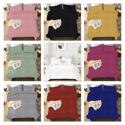 100% Pure Cotton Bedspread Set-Quilted Patchwork Coverlet Set ✅Double✅Queen✅King - image 1 of 4