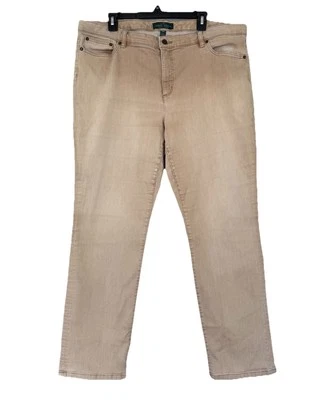 LRL Lauren Jeans Co. Ralph Lauren Womans Pants 20W Beige Classic 91% Cotton - Image 1 of 4