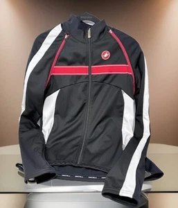 Castelli Pazzo Herren XL Thermo Fahrradjacke schwarz/weiß/rot Full Zip - Bild 1 von 6