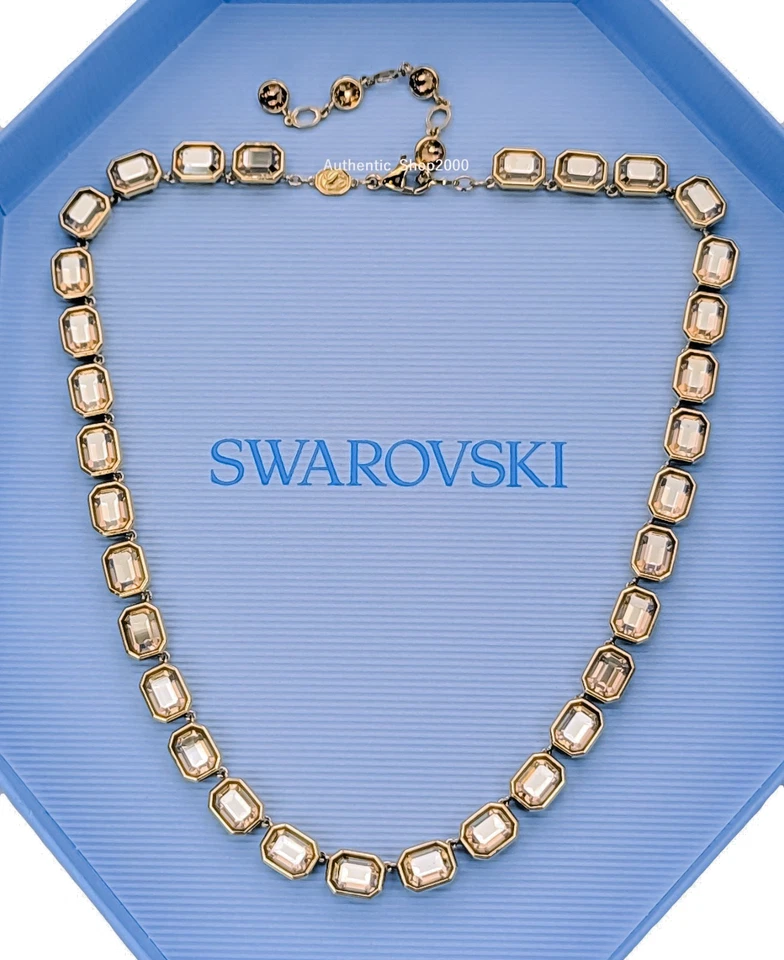 100 Authentic SWAROVSKI Gold Yellow Crystals Millenia Necklace 5718674