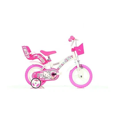 Bici 12 Hello Kitty Club per bambina rotelle cestino porta bambola Dino Bikes - Immagine 1 di 4