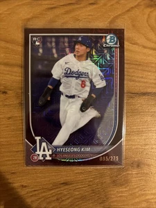 2025 PURPLE BOWMAN CHROME MOJO #91 HYESEONG KIM RC /275- LA DODGERS - Picture 1 of 2
