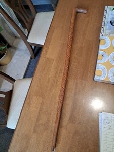 handmade And Hand Carved vintage wooden walking stick 93cm, - Picture 1 of 19
