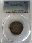 1883 SEATED LIBERTY QUARTER 25C. PCGS VG08 1883 SEATED LIBERTY QUARTER 25C. PCGS VG08