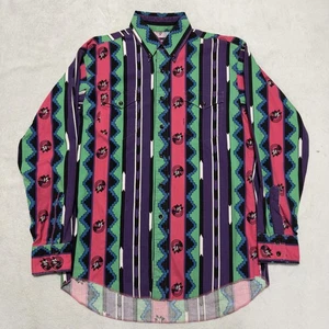 Vintage Wrangler Shirt Mens Large Multicolor Aztec Southwestern Button Down 90s - Picture 1 of 8