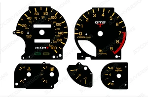 Nissan Skyline R33 GTST 180MPH Nismo Style Plain Dial Cards Gauges - Picture 1 of 1
