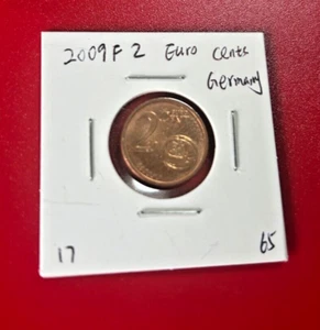 2009 F 2 EURO CENTS GERMANY COIN - NICE WORLD COIN !!! - Picture 1 of 2