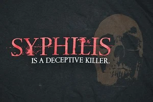 t-shirt medium syphilis is a deceptive killer get smart 20 inches pit to pit - Picture 1 of 4