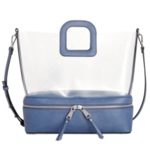 Inc International Concepts Clear Tote Handbag  Purse Blue Base Zipper Beach Bag - Picture 1 of 5