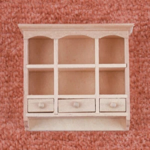 Dolls House Mini Unpainted Cupboard with Drawers Living Room Kitchen Ornaments - Picture 1 of 9