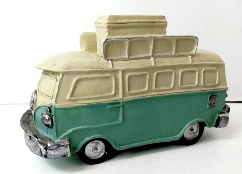 Vintage VW Volkswagen Van Turquoise & White Hanging Birdhouse Cover