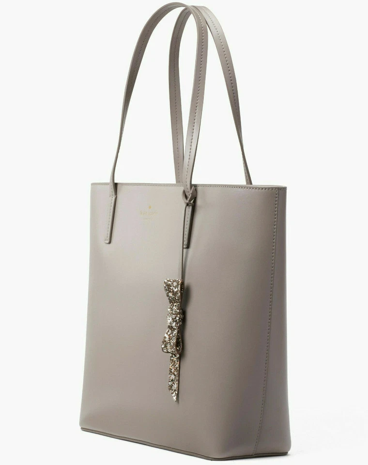 Kn95 Kate Spade Karla Cityscape Gray Smooth Leather Tote Seton WKRU5670 Ret