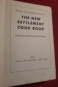 The New Settlement Cook Book by Mrs. Simon Kander (1954, Hardcover) RARE - Picture 1 of 16