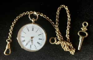 antike 14k Gold Taschenuhr - Bild 1 von 11
