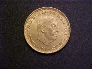1966 SPAIN UNA PESETA KM# 796- NICE HIGH GRADE COLLECTOR COIN!-d8495xtc - Picture 1 of 2