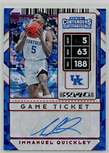 IMMANUEL QUICKLEY 2020 Contenders Draft AUTO Autograph Cracked Ice Rookie #d /23