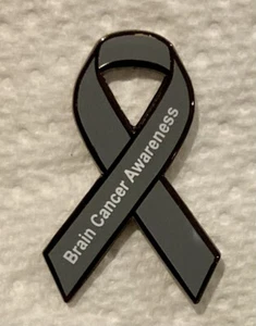 ***NEW*** Brain Cancer Awareness grey ribbon enamel badge / brooch.Charity. - Picture 1 of 1