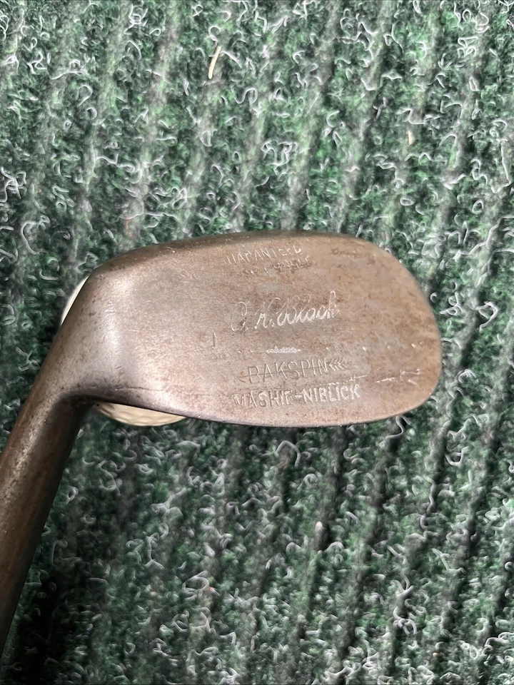 Hickory 高尔夫 卓越 罕见 CK 黑色 Bakspin LH Mashie-Niblick 深沟 KA66 — 第 1/4 张图片