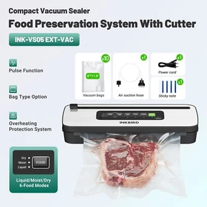 Inkbird Vacuum Sealer Machine Compact Food Preservation System With Cutter Moist - Picture 1 of 9