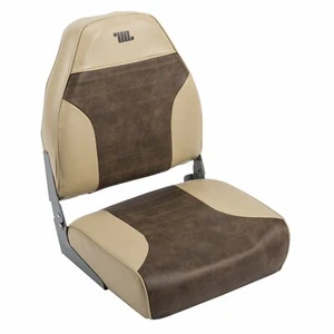 Boat Seat Sand/Brown High Back Fold Down Marine Fishing UV Set of 3 - Picture 1 of 2