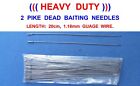 2 HEAVY DUTY PIKE DEADBAIT NEEDLES FOR COARSE FISHING SNAP TACKLE DEAD BAIT RIGS