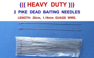 2 HEAVY DUTY PIKE DEADBAIT NEEDLES FOR COARSE FISHING SNAP TACKLE DEAD BAIT RIGS - Picture 1 of 1