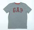 Gap Boys Grey Cotton Basic T-Shirt Size 13 Years Crew Neck