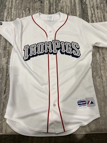 Majestic USA IronPigs Sewn Stitched Majestic Phillies Minor League Jersey Sz M Cover