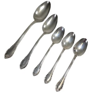 REMEMBRANCE Oval Bowl Soup Spoon 4 Teaspoons 1847 Rogers Bros IS Silverplate - Picture 1 of 2