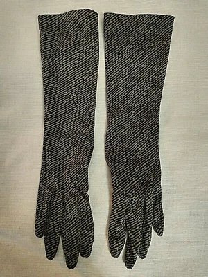 Guantes de noche Hansen talla 6,5 longitud antebrazo marrón y negro atigrado vintage Foto 1 de 4