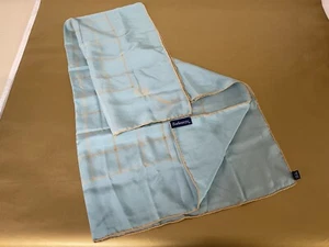 Silky BURBERRY 100% Silk Scarf Made in Italy Light Blue Tan Nova Check 29"x29” - Picture 1 of 9