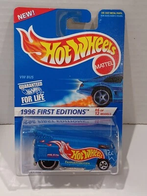 Autobús de arrastre Hot Wheels 1996 primera edición VOLKSWAGEN VW Fahrvergnugen con protector  Foto 1 de 4