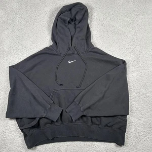 Nike Hoodie Center Swoosh Mens 2XL Black Pullover Sweatshirt White Tag - Picture 1 of 10