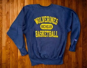 Michigan Wolverines Basketball Champion Reverse Weave XL USA Vintage - Picture 1 of 9