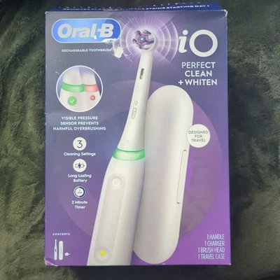 Oral-B iO Perfect Clean & Whiten Rechargeable Electric Toothbrush, New Open Box - Image 1 of 2