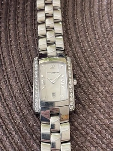Baume & Mercier Hampton Milleis Quartz Ladies Watch SS Case w/ Diamonds Bezel - Picture 1 of 8