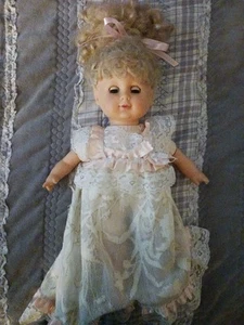 Cititoy 1987 Baby Puppe blaue Augen blond 16 Zoll - Bild 1 von 11
