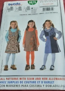 C268 BURDA 9675: GIRLS DRESS SIZE 3-9 SEWING PATTERN - Picture 1 of 2