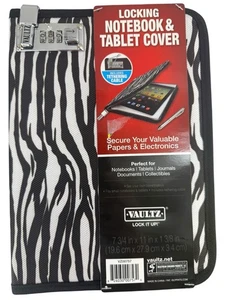 Housse tablette zèbre noir et blanc pour carnet de verrouillage pour journaux et documents - Photo 1/3