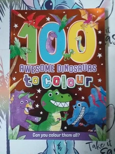 100 AWESOME DINOSAURS TO COLOUR BOOK - Picture 1 of 2