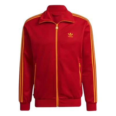 adidas ORIGINALS MEN'S SPAIN BECKENBAUER TRACK TOP JACKET RED YELLOW RETRO 80S - Image 1 of 4