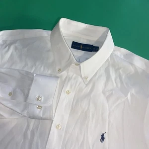 Ralph Lauren Men's 17 32/33 Cotton White Long Sleeve Button Down Shirt - Picture 1 of 6