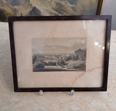 antiker Stahlstich WIESBADEN mit Rahmen aus 1844 von Dawson nach Dielmann -B282 - Bild 1 von 4