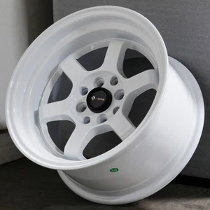 15x8 White Wheels Vors TR7 4x100/4x114.3 0 (Set of 4) 73.1 - Picture 1 of 8