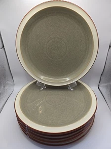 Denby Fire Green Dinner Plates x6 – 26 cm Vintage Stoneware – Excellent - Picture 1 of 8