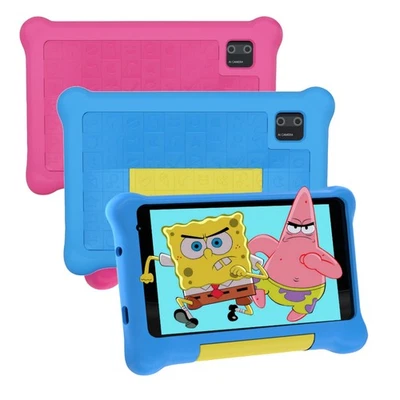 URAO Kids Tablet 7 inch Android 13 Tablets 5+32GB Dual Camera Shockproof Blue ＆ Pink