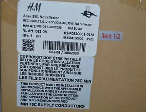 H&M 82-08 Apex 35E Recessed Downlight T2, G12, 277V DIA180, 35W 3-Pack, NEW - Picture 1 of 3